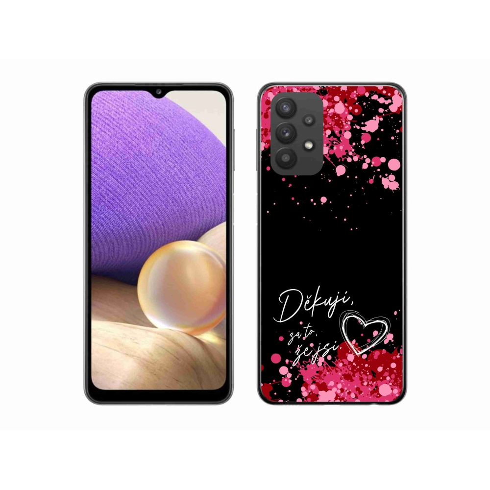Gelový kryt mmCase na Samsung Galaxy A32 5G - zamilovaný text 2 černé pozadí