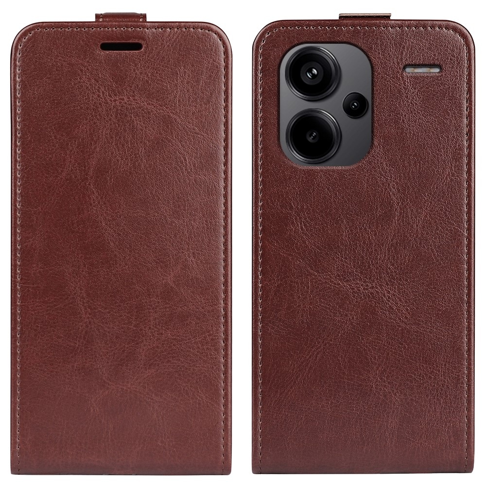 Vertical flipové pouzdro na Xiaomi Redmi Note 13 Pro+ 5G - hnědé