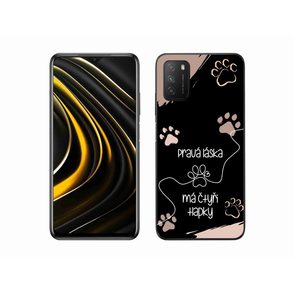 Gelový kryt mmCase na Xiaomi Poco M3 - psí motiv 1 černé pozadí