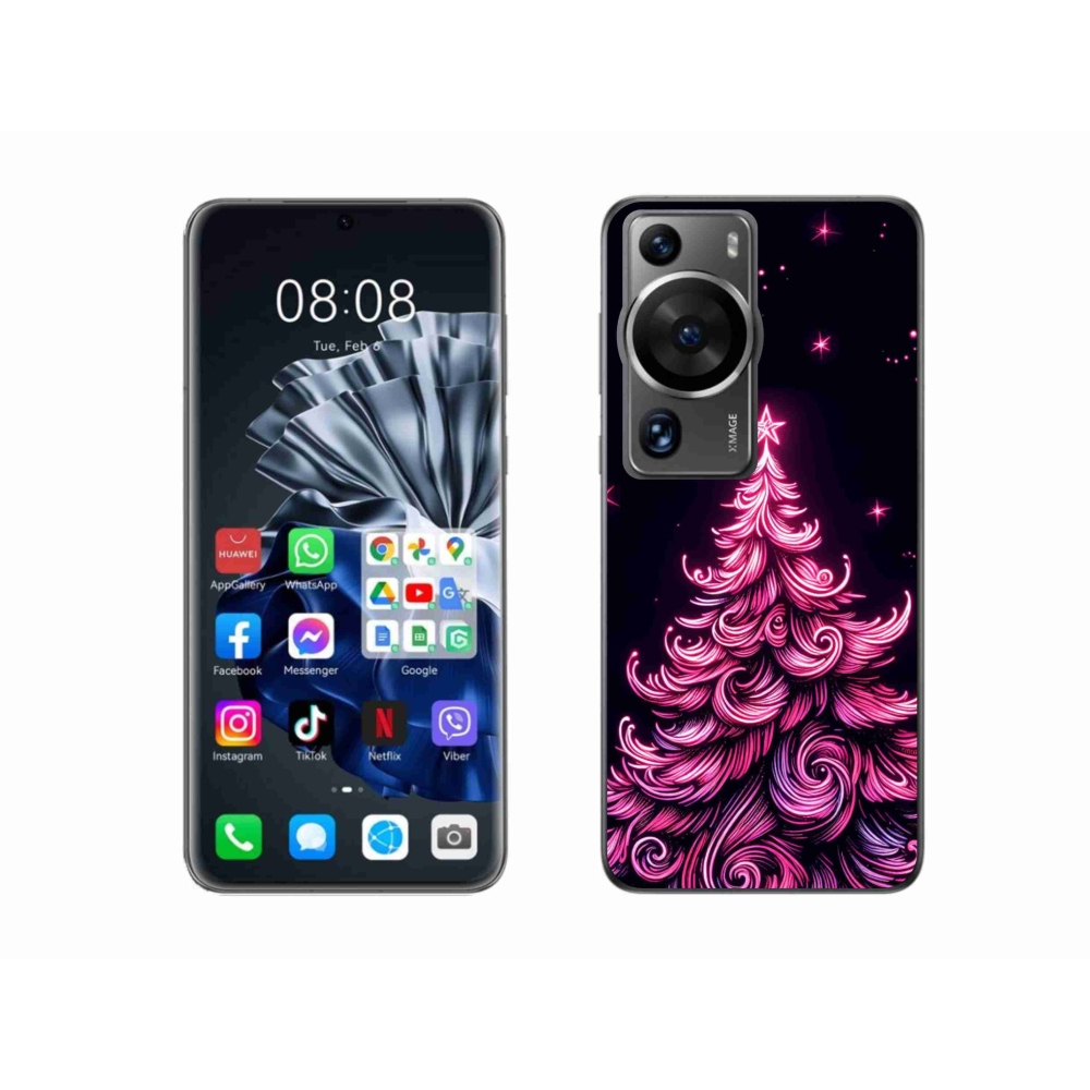 Gelový kryt mmCase na Huawei P60 Pro - neonový vánoční stromek 2