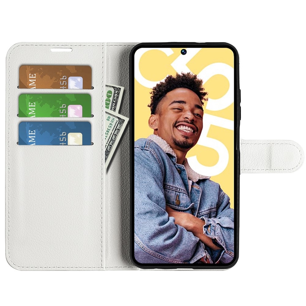 Litchi knížkové pouzdro na Realme C55 - bílé