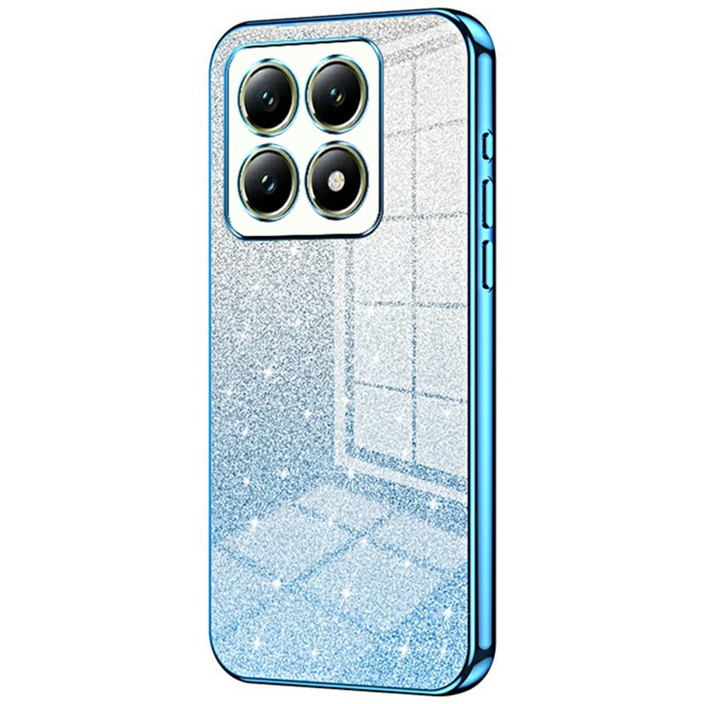 Cut gelový třpytivý obal na Xiaomi 14T - modrý
