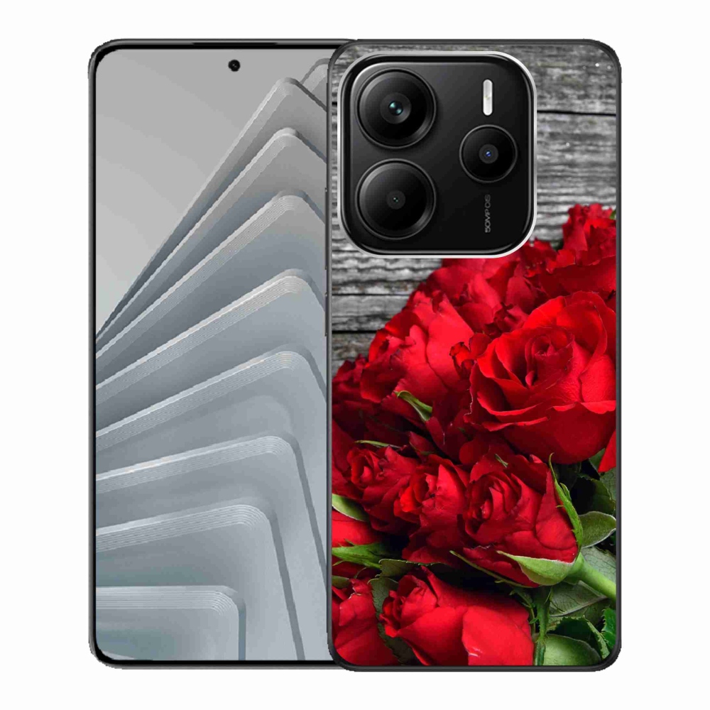Gelový kryt mmCase na Xiaomi Redmi Note 14 5G - červené růže