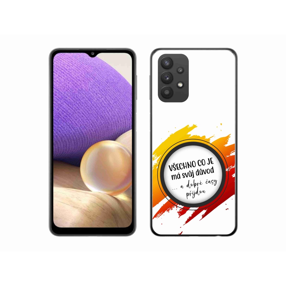 Gelový kryt mmCase na Samsung Galaxy A32 5G - citát 3 bílé pozadí