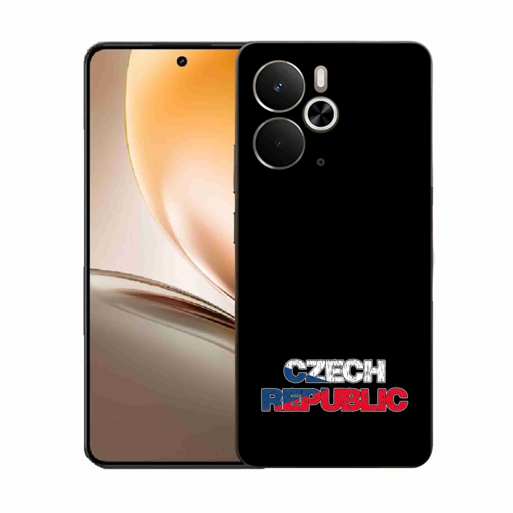 Gelový kryt mmCase na Realme 14 5G - Czech Republic černé pozadí
