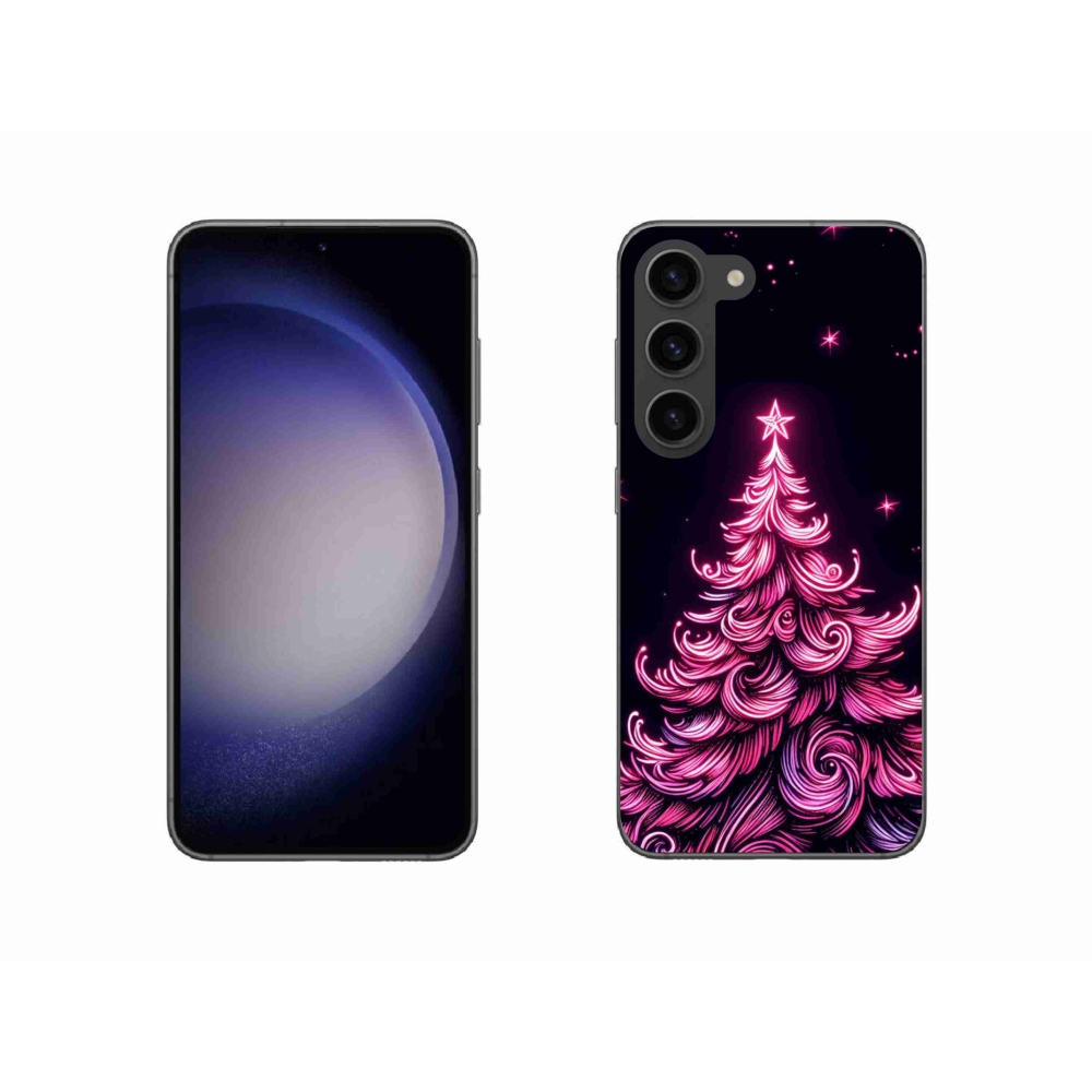 Gelový kryt mmCase na Samsung Galaxy S23 5G - neonový vánoční stromek 2