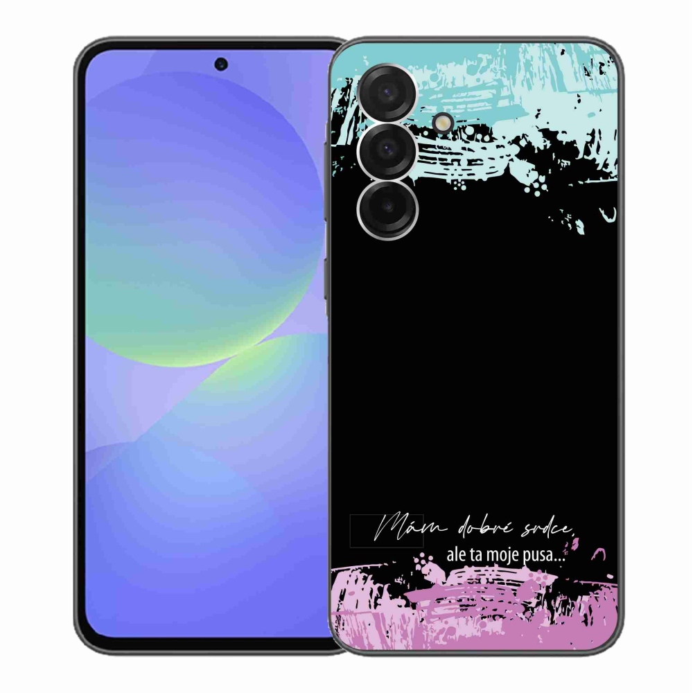 Gelový kryt mmCase na Samsung Galaxy A36 5G - vtipný text 3 černé pozadí