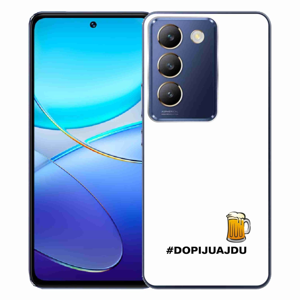 Gelový kryt mmCase na Vivo V40 SE 4G/5G - pivní motiv 1 bílé pozadí