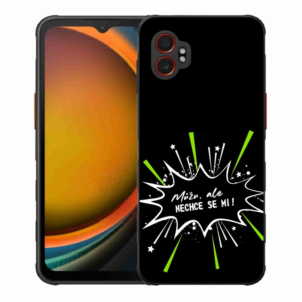 Gelový kryt mmCase na Samsung Galaxy Xcover 7 Pro - vtipný text 11 černé pozadí