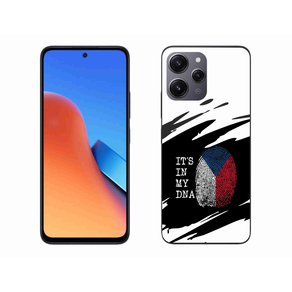 Gelový kryt mmCase na Xiaomi Redmi 12 - vlajka otisk prstu černobílé pozadí
