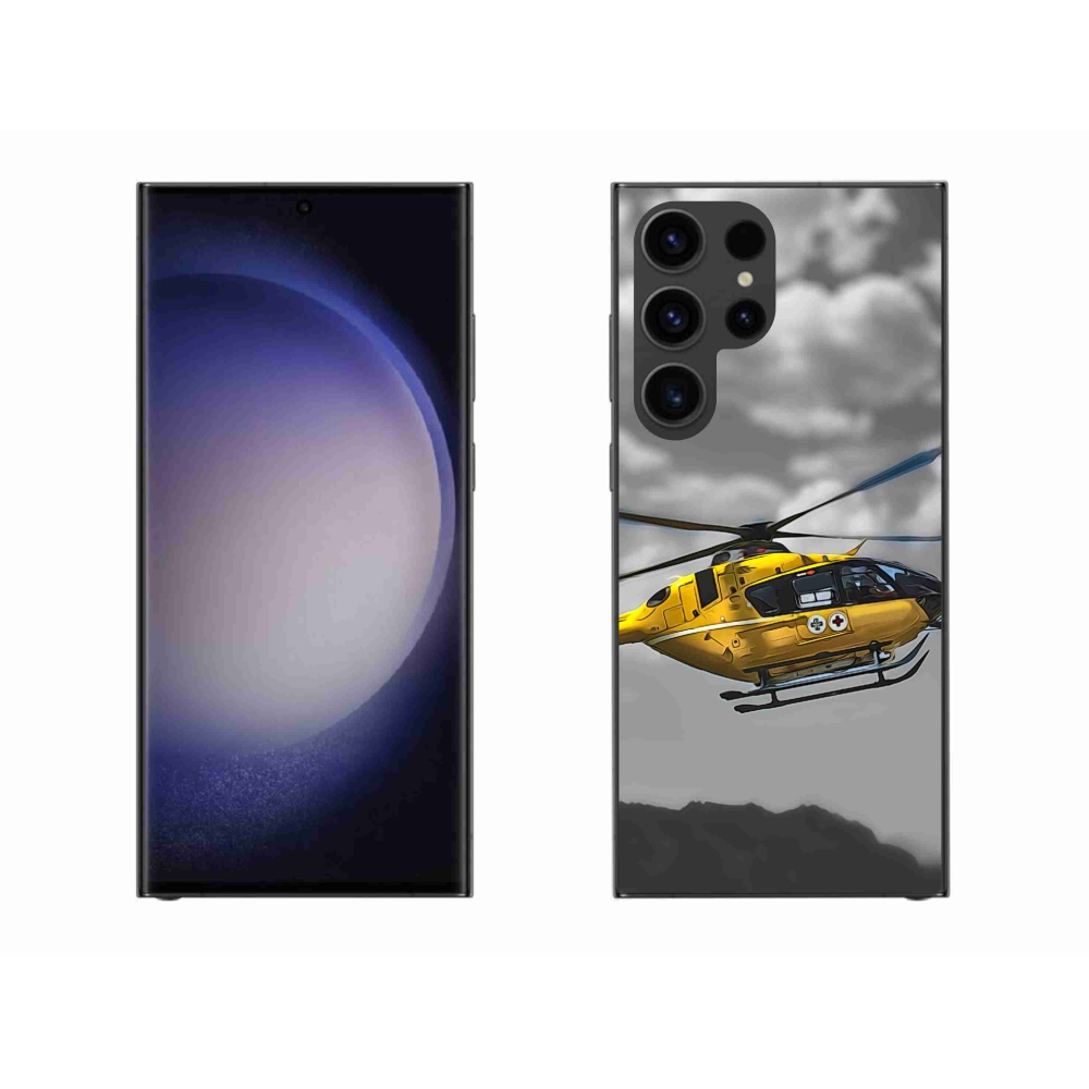 Gelový kryt mmCase na Samsung Galaxy S23 Ultra 5G - žlutá helikoptéra