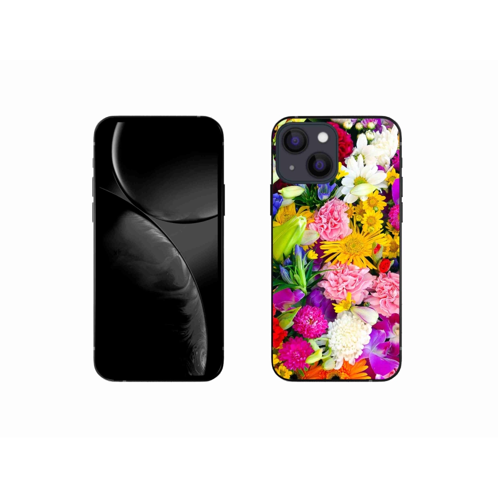 Gelový kryt mmCase na iPhone 13 mini - květiny 12