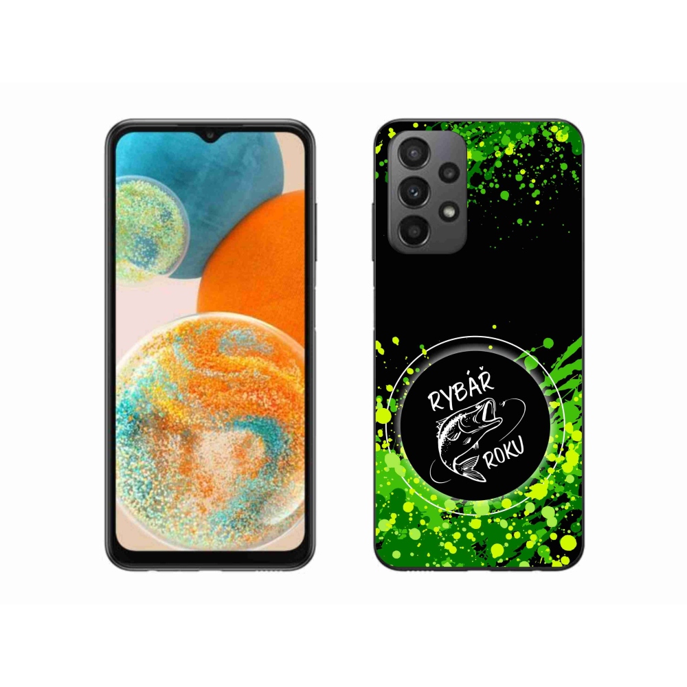 Gelový kryt mmCase na Samsung Galaxy A23 4G/5G - rybář roku černé pozadí