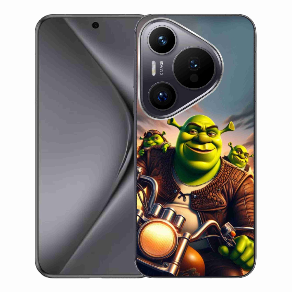 Gelový kryt mmCase na Huawei Pura 70 Pro - shrek na motorce