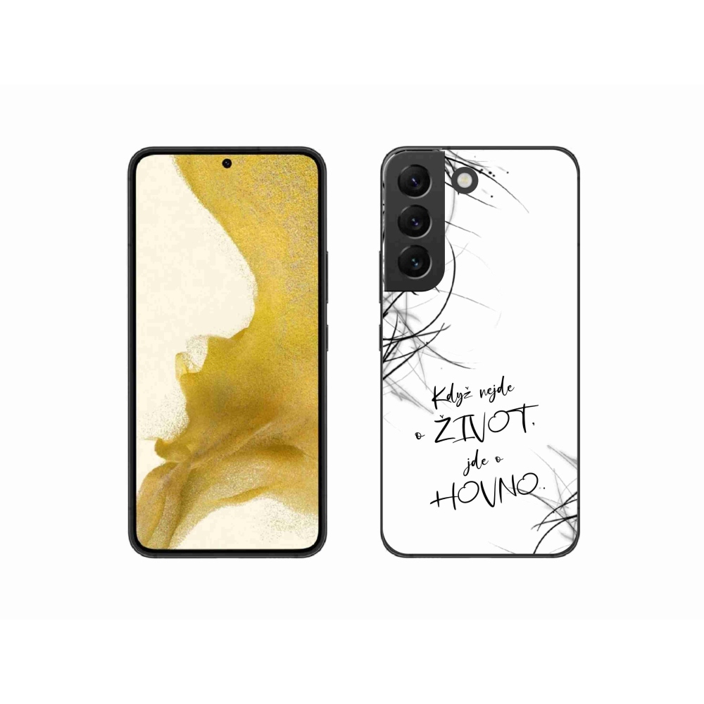 Gelový kryt mmCase na Samsung Galaxy S22 5G - vtipný text 16 bílé pozadí