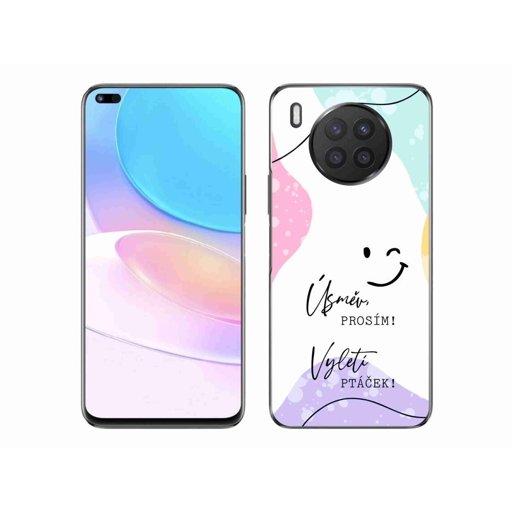 Gelový kryt mmCase na Huawei Nova 8i - vtipný text 4 bílé pozadí