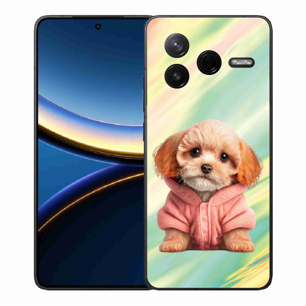 Gelový kryt mmCase na Xiaomi Poco F7 Pro - štěně ve svetru