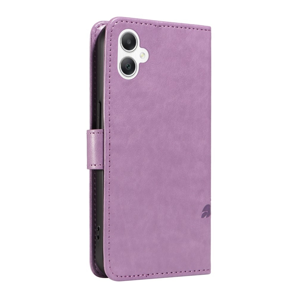 Flowery knížkové pouzdro na Samsung Galaxy A06 4G - fialové