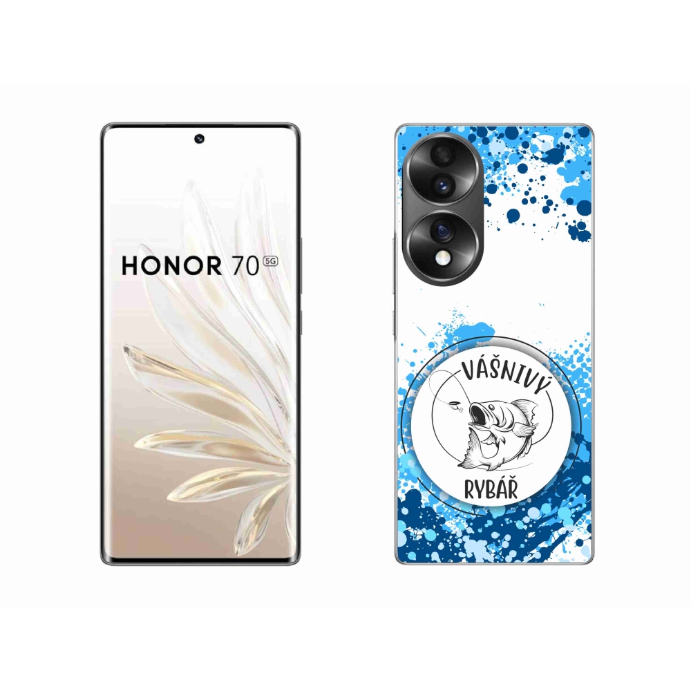 Gelový kryt mmCase na Honor 70 - vášnivý rybář bílé pozadí