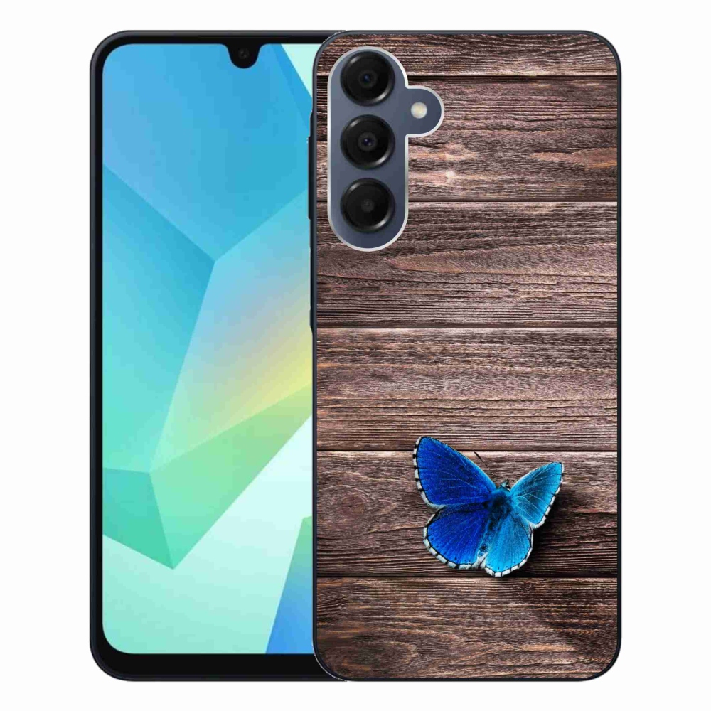 Gelový kryt mmCase na Samsung Galaxy A16 4G/5G - modrý motýl 1