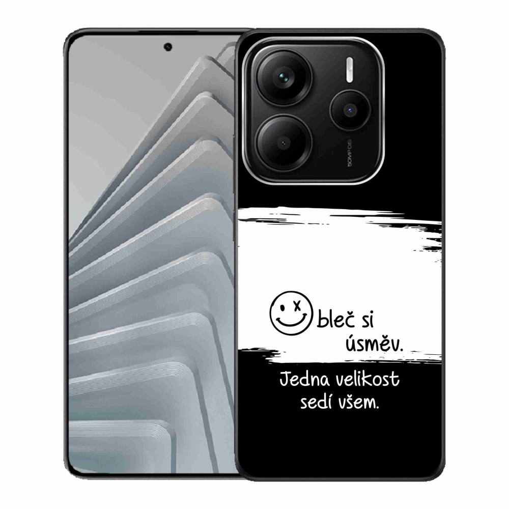 Gelový kryt mmCase na Xiaomi Redmi Note 14 5G - vtipný text 8 bíločerné pozadí