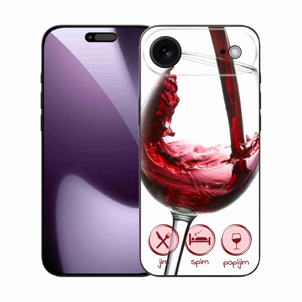 Gelový kryt mmCase na iPhone 17 Air - sklenička vína červené