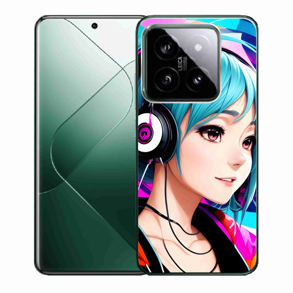 Gelový kryt mmCase na Xiaomi 14 - dívka se sluchátky