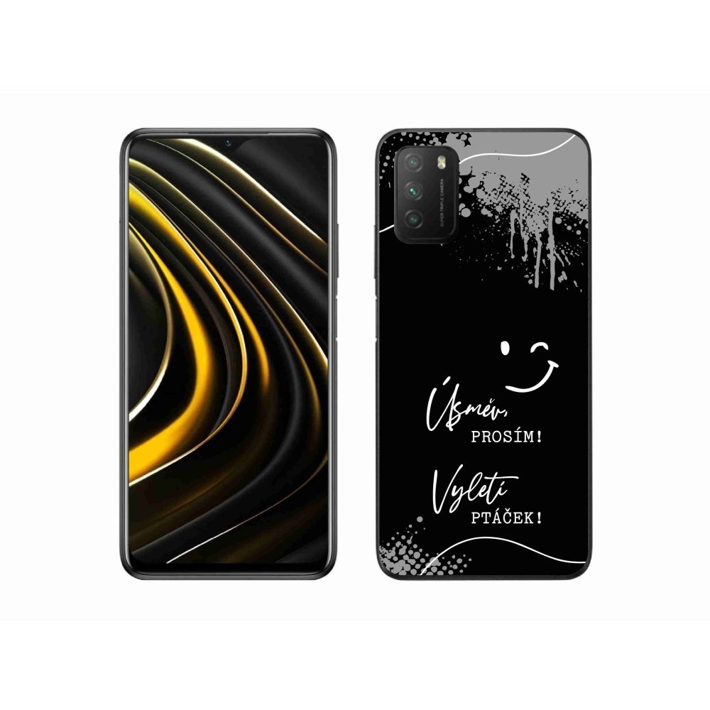 Gelový kryt mmCase na Xiaomi Poco M3 - vtipný text 4 černé pozadí
