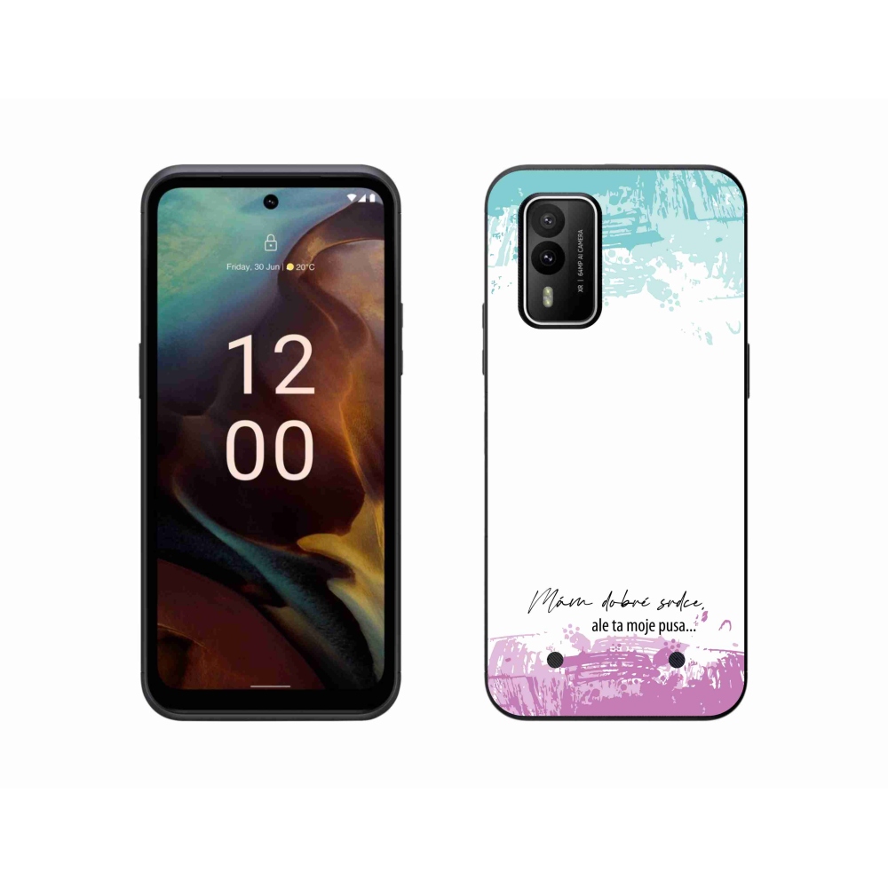 Gelový kryt mmCase na Nokia XR21 - vtipný text 3 bílé pozadí