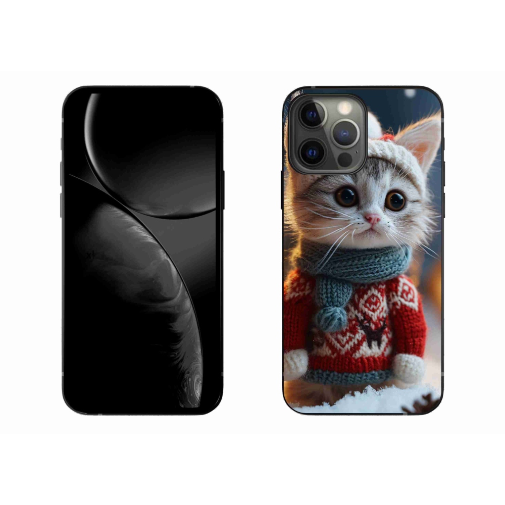 Gelový kryt mmCase na iPhone 13 Pro Max - kotě ve svetru