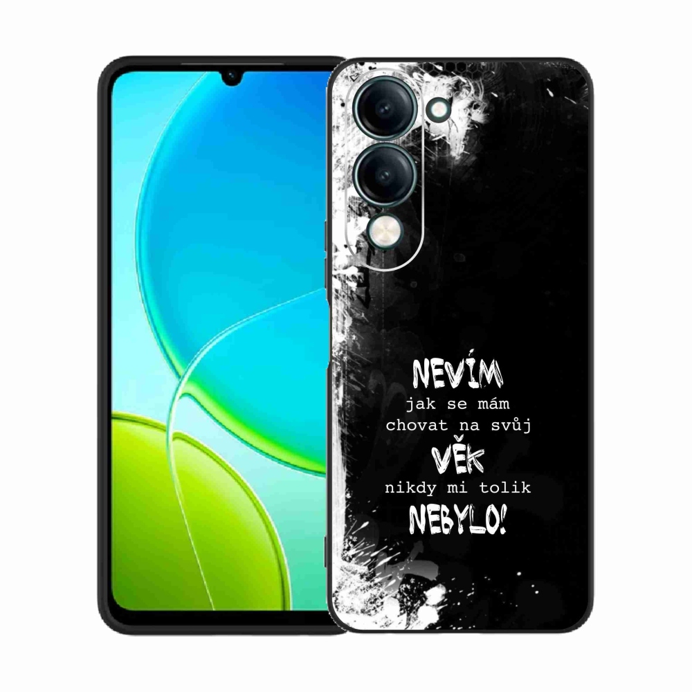 Gelový kryt mmCase na Vivo Y29s 5G - vtipný text 14 černé pozadí