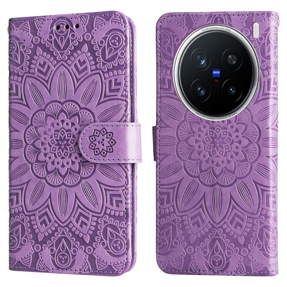 Sunflower knížkové pouzdro na Vivo X200 Pro 5G - fialové