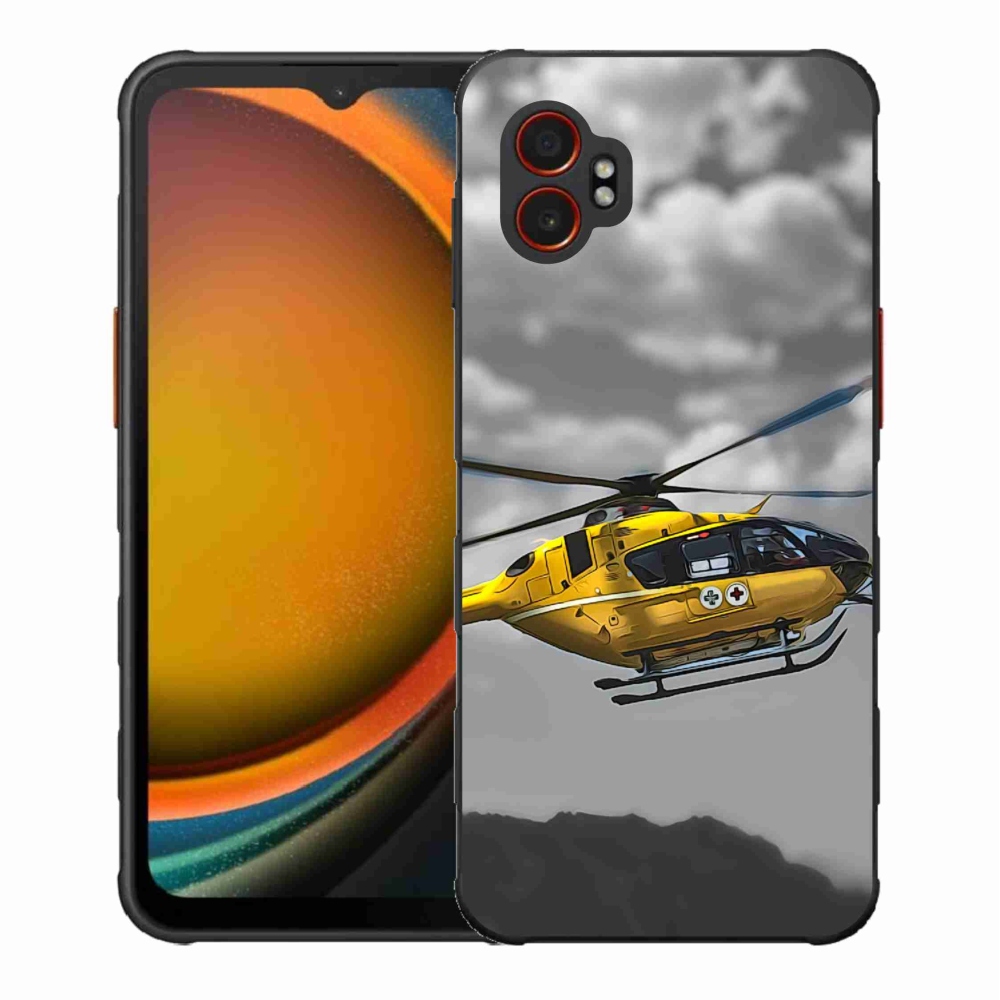 Gelový kryt mmCase na Samsung Galaxy Xcover 7 Pro - žlutá helikoptéra