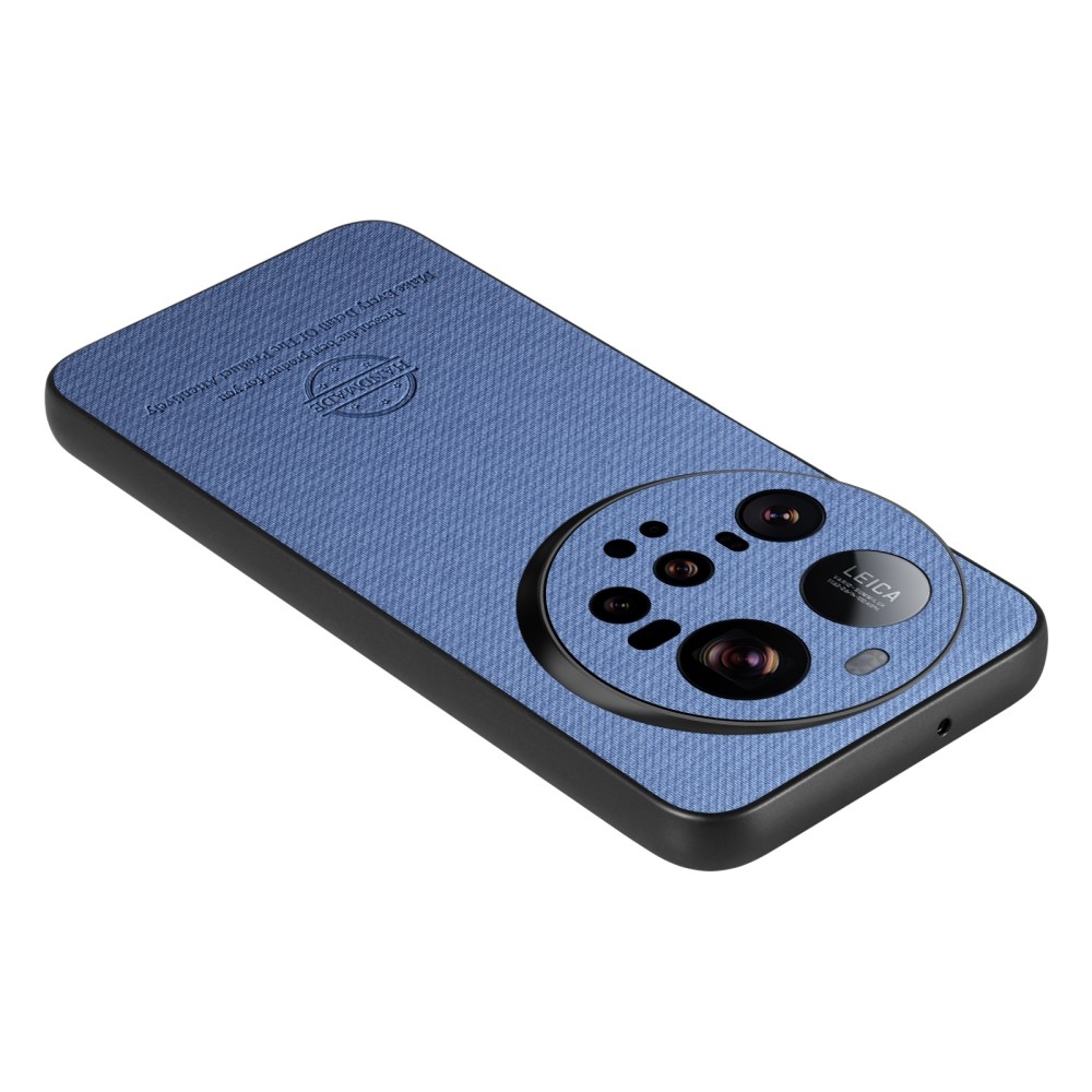 Crafted gelový obal s umělou kůží na Xiaomi 15 Ultra - modrý
