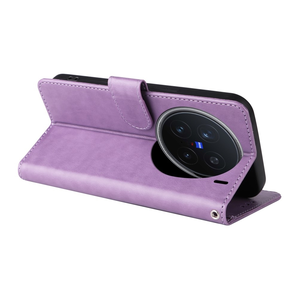Flowery knížkové pouzdro na Vivo X200 Pro 5G - fialové