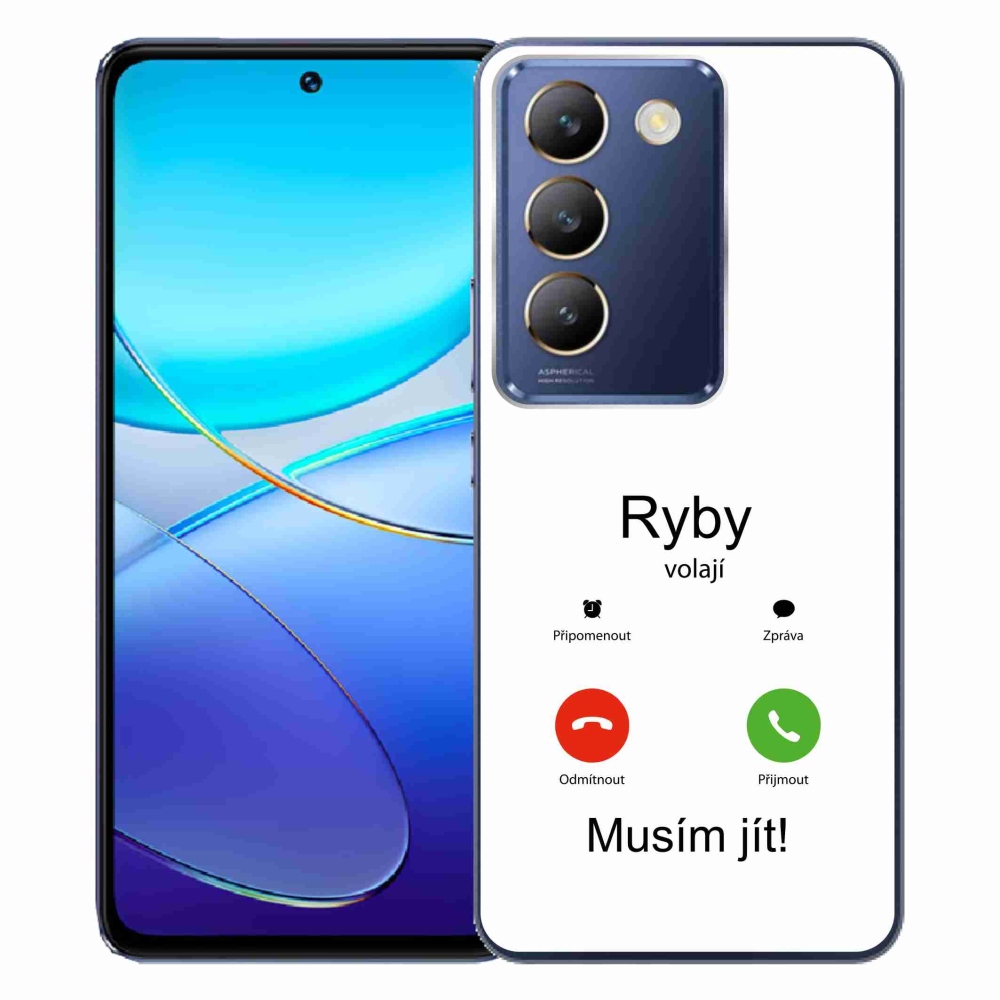 Gelový kryt mmCase na Vivo V40 SE 4G/5G - ryby volají bílé pozadí
