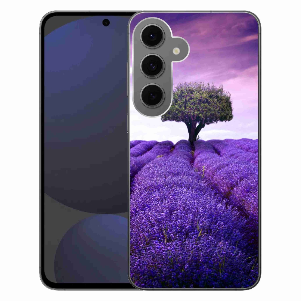 Gelový kryt mmCase na Samsung Galaxy S24 FE - levandulová louka