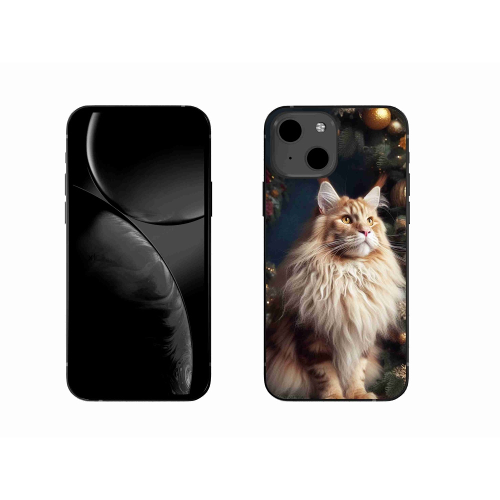Gelový kryt mmCase na iPhone 13 6.1 - kočka u stromku