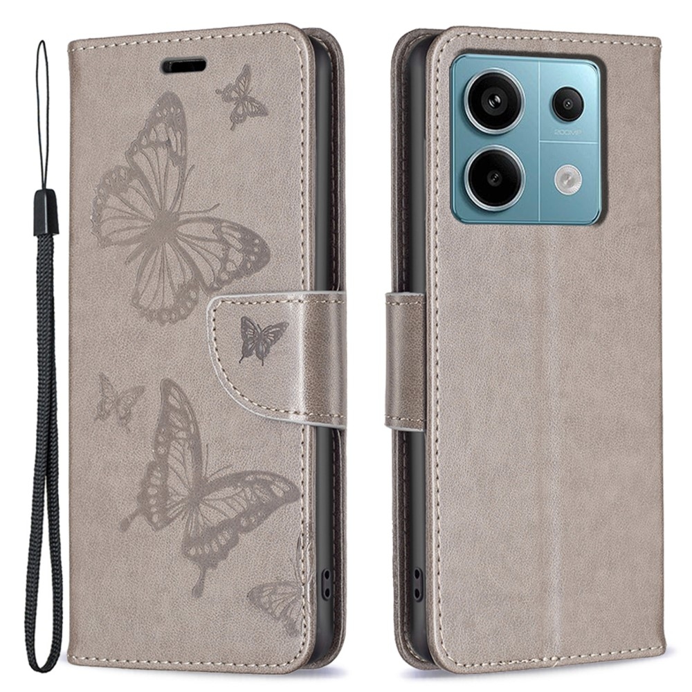Butterfly knížkové pouzdro na Xiaomi Redmi Note 13 Pro 4G/Poco M6 Pro - šedé