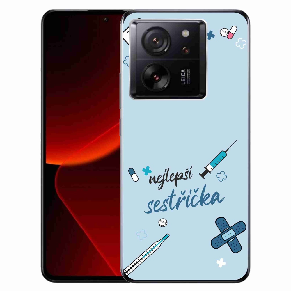 Gelový kryt mmCase na Xiaomi 13T/13T Pro - nejlepší sestřička modré pozadí