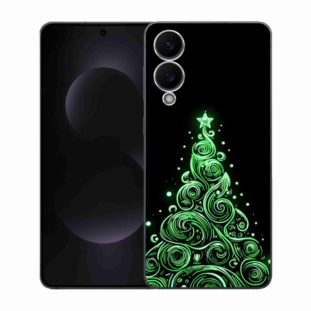 Gelový kryt mmCase na Samsung Galaxy S25 Edge - neonový vánoční stromek 3