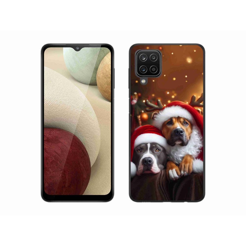 Gelový kryt mmCase na Samsung Galaxy A12 - vánoční psi