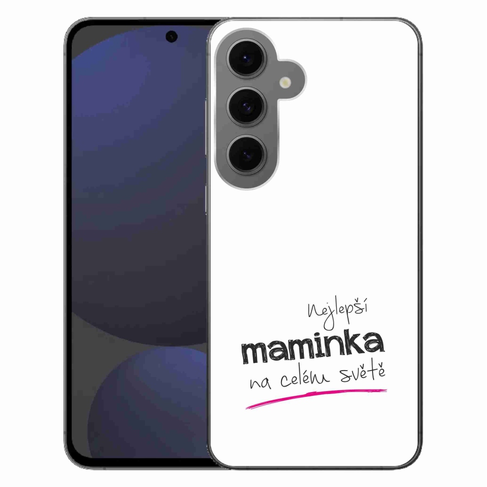 Gelový kryt mmCase na Samsung Galaxy S24 FE - nejlepší maminka 4 bílé pozadí