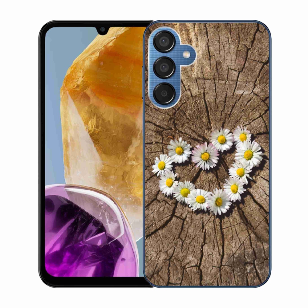 Gelový kryt mmCase na Samsung Galaxy M15 5G - srdce z kopretin