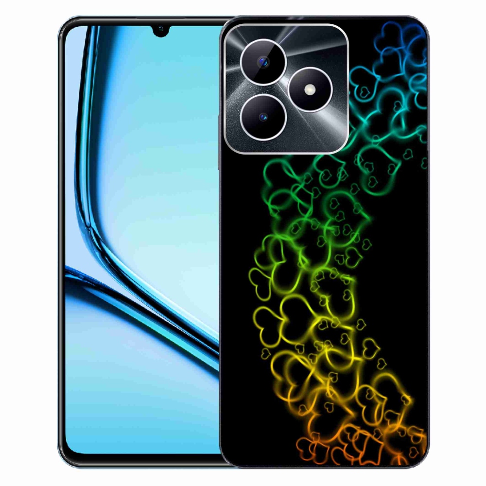Gelový kryt mmCase na Realme Note 50 - barevná srdíčka