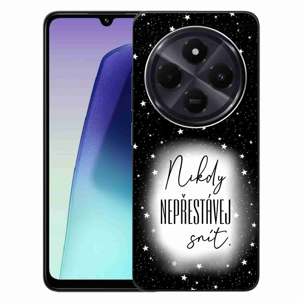 Gelový kryt mmCase na Xiaomi Redmi 14C/Poco C75 - citát 1 bíločerné pozadí