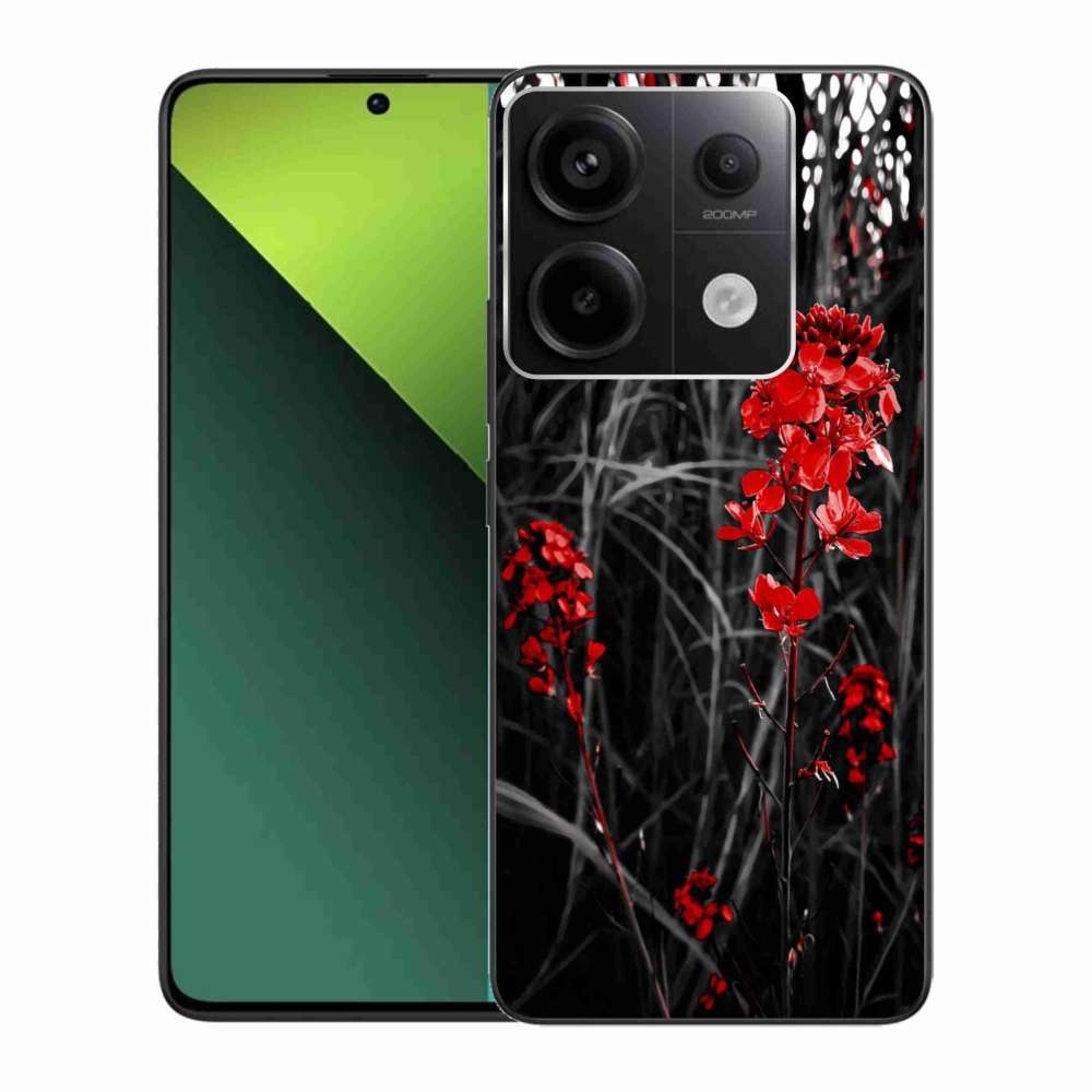 Gelový kryt mmCase na Xiaomi Redmi Note 13 Pro 5G/Poco X6 5G - červená rostlina