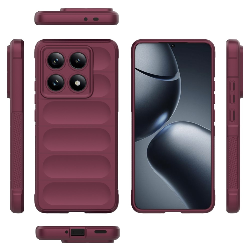 Rugg odolný gelový obal na Xiaomi Redmi Note 14 Pro 5G/Poco X7 5G - vínový
