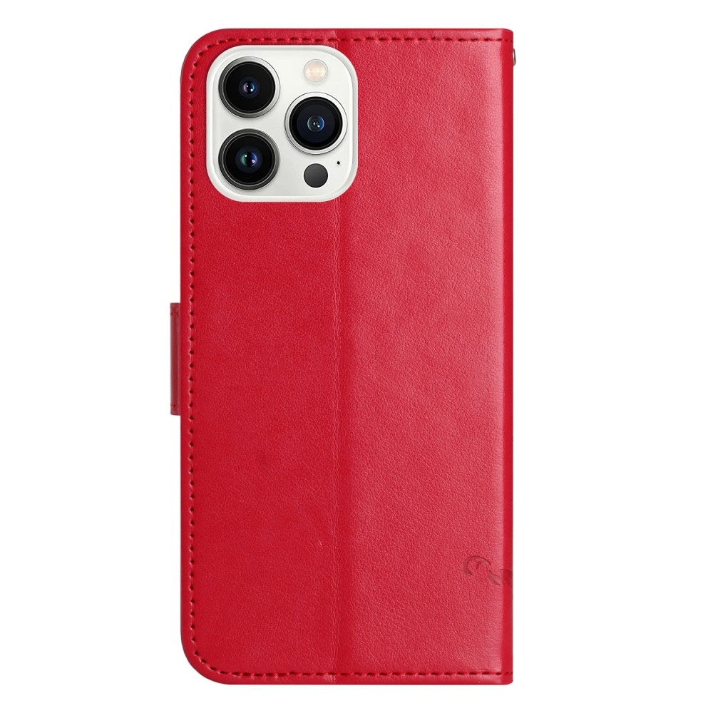 Flower knížkové pouzdro na iPhone 16 Pro - červené