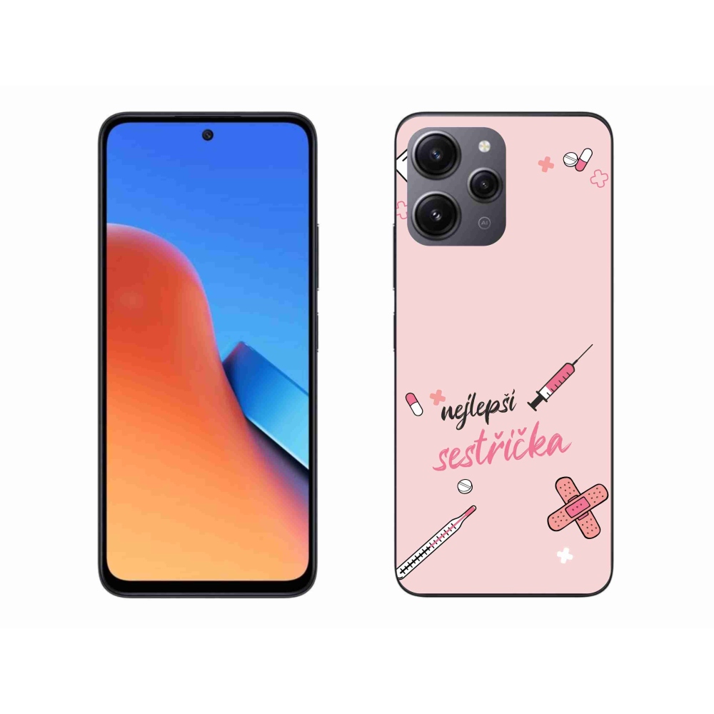 Gelový kryt mmCase na Xiaomi Redmi 12 - nejlepší sestřička růžové pozadí